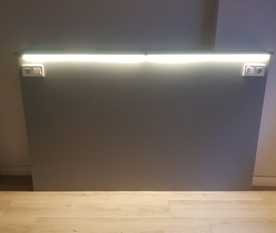 cabecera de cama adaptada con tiras de led instalaciones electricas M&M venta y colocacion
